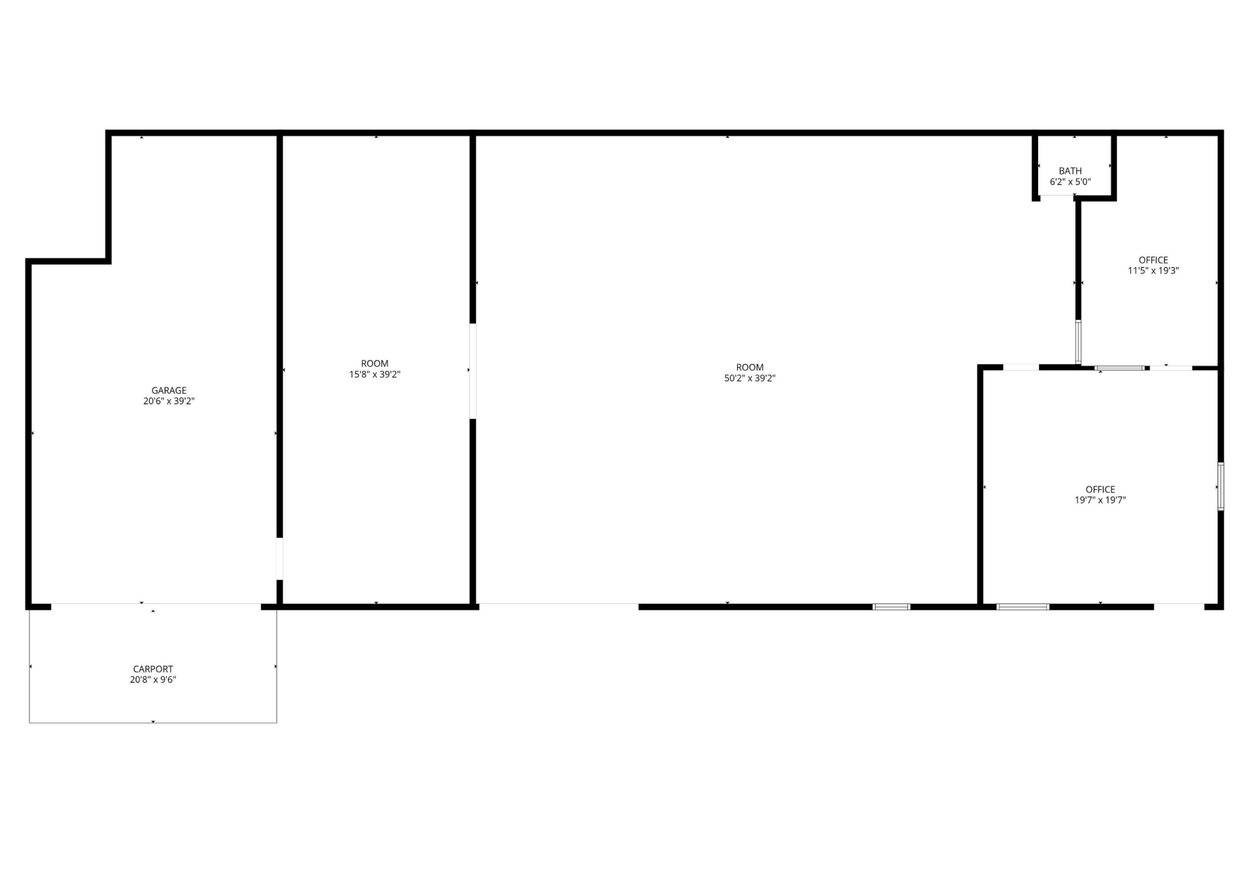 Floor plan of 5118 N Prince commercial building at North Prince Business Park, Clovis NM